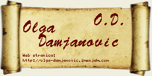 Olga Damjanović vizit kartica